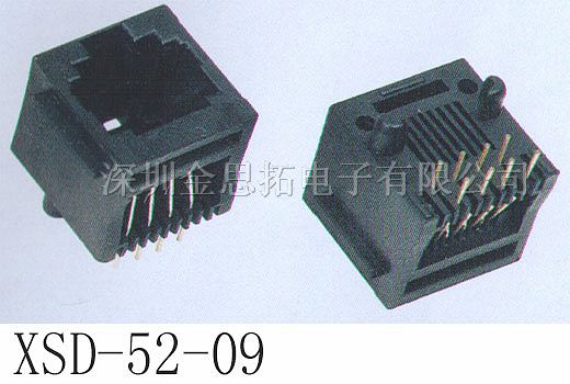 供应金线通讯网络插头、插座RJ45、RJ11(52-09)