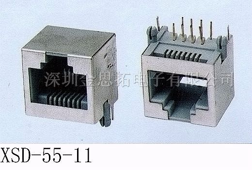 供应金线通讯网络插头、插座RJ45、RJ11(55-11)