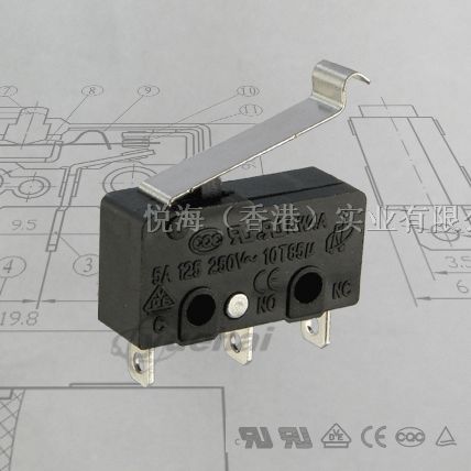 电木外壳微动开关 转换式 快接端子 EK UL VDE