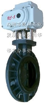 供应DN-125 RC电动PVC蝶阀