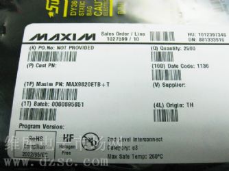 MAX9820ETB+T MAXIMlŴ MAX9820ETB+Tɵ· MAX9820ETB+T